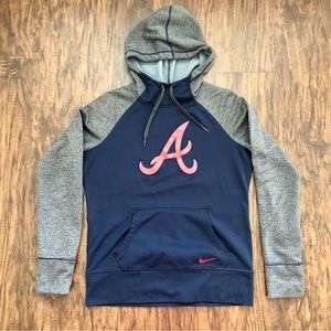 Nike Atlanta Braves Hoodie. Medium. Blue, Gray and Red. Sweatshirt.